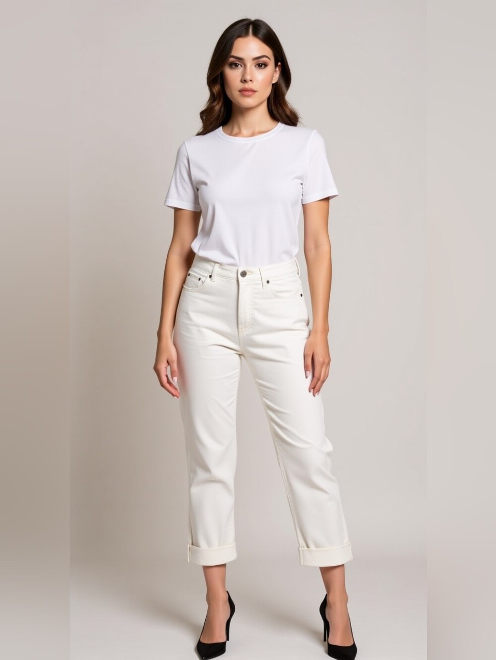 Frye High Rise Crop Jeans NWT 12/31 Ivory White Denim Cuffed Hem